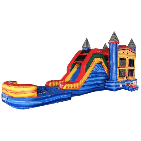 Happy Jump WET N DRY COMBOS 14"H 5 in 1 Super Combo Castle with Pool (Marble) by Happy Jump