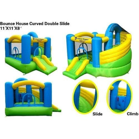 Island Hopper Residential Bouncers Curved Double Slide by Island Hopper 693349170130 CURVEDDBL- JALDS11118/curved double Curved Double Slide by Island Hopper SKU# CURVEDDBL