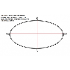 Jumping Surface for 8' x 11.5’ Oval Trampoline with 62 V-rings for 7