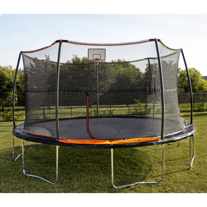Prevail påske midt i intetsteds 15' Trampoline 7 Legs/ 7 Poles with Universal Basketball Hoop By Jump King  | My Bounce House For Sale