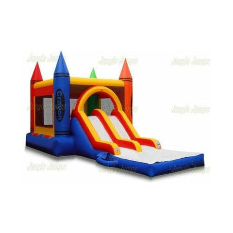 Jungle Jumps Inflatable Bouncers 14' H Double Lane Crayon Combo by Jungle Jumps CO-1192-B 14' H Double Lane Crayon Combo by Jungle Jumps SKU#CO-1192-B