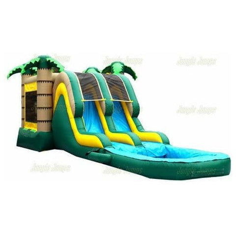 Jungle Jumps Inflatable Bouncers 14' H Tropical Double Lane Combo with Pool by Jungle Jumps CO-1460-B 14' H Tropical Double Lane Combo with Pool by Jungle JumpsSKU #CO-1460-B