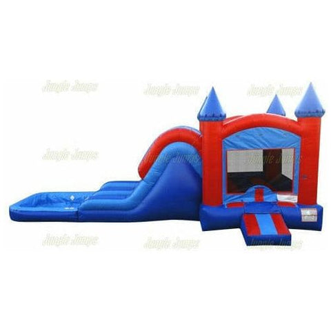 Jungle Jumps Inflatable Bouncers 15' H Blue Double Lane Combo with Pool by Jungle Jumps CO-1349-B 15' H Blue Double Lane Combo with Pool by Jungle Jumps SKU#CO-1349-B