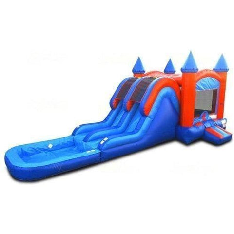 Jungle Jumps Inflatable Bouncers 15' H Blue Double Lane Combo with Pool by Jungle Jumps 781880285571 CO-1349-B 15' H Blue Double Lane Combo with Pool by Jungle Jumps SKU#CO-1349-B