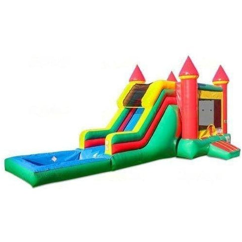 Jungle Jumps Inflatable Bouncers 15'H Green Castle Combo With Pool by Jungle Jumps 781880235422 CO-1537-B 15' H Slick Combo II with Pool by Jungle Jumps SKU#CO-1459-B