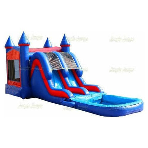 Jungle Jumps Inflatable Bouncers 15' H Modular Double Lane Combo with Pool by Jungle Jumps CO-1435-B 15' H Modular Double Lane Combo with Pool by Jungle Jumps SKU #CO-1435-B