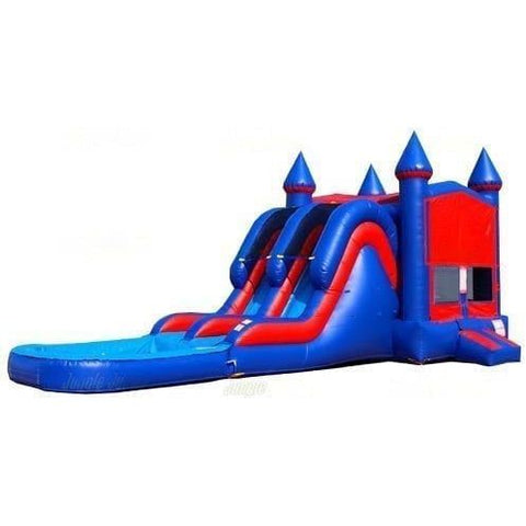 Jungle Jumps Inflatable Bouncers 15' H Modular Double Lane Combo with Pool by Jungle Jumps 781880285090 CO-1435-B 15' H Modular Double Lane Combo with Pool Jungle Jumps SKU #CO-1435-B