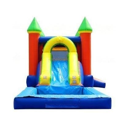 Jungle Jumps Inflatable Bouncers 15'H Side Slide Combo II with Pool by Jungle Jumps 781880271291 CO-1481-B