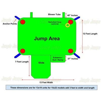 Jungle Jumps Inflatable Bouncers Front Slide Combo II by Jungle Jumps Front Slide Combo II by Jungle Jumps SKU#CO-1519-B/CO-1519-C
