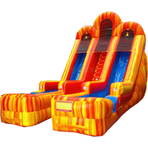 Jungle Jumps Water Parks & Slides 20'H Double Lane Fire Marble Slide with Pool by Jungle Jumps 781880263159 SL-WS180-C 20'H Double Lane Fire Marble Slide with Pool Jungle Jumps  SL-WS180-C