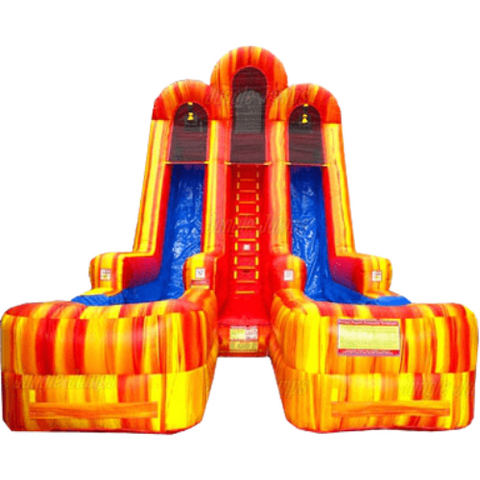 Jungle Jumps Water Parks & Slides 20'H Double Lane Fire Marble Slide with Pool by Jungle Jumps 781880263159 SL-WS180-C 20'H Double Lane Fire Marble Slide with Pool Jungle Jumps  SL-WS180-C