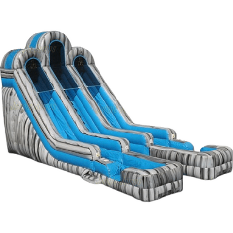 Jungle Jumps Water Parks & Slides 20'H Double Lane Marble and Blue Slide by Jungle Jumps 781880263128 SL-WS165-C 20'H Double Lane Marble and Blue Slide by Jungle Jumps SKU# SL-WS165-C