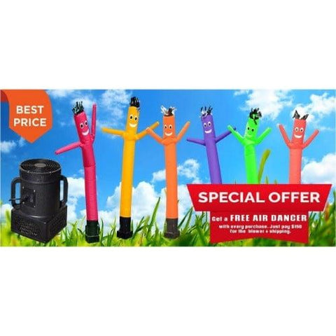 Look Our Way air dancer Buy 9" Diameter and get FREE 6 ft tall Air Dancers 6ft tall Air Dancers by Look Our Way SKU# P-11M0200249