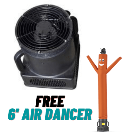 Look Our Way air dancer Orange Buy 9" Diameter and get FREE 6 ft tall Air Dancers Free-11M0200230 6ft tall Air Dancers by Look Our Way SKU# P-11M0200249