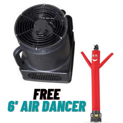 Look Our Way air dancer Red Buy 9" Diameter and get FREE 6 ft tall Air Dancers Free-11M0200227 6ft tall Air Dancers by Look Our Way SKU# P-11M0200249