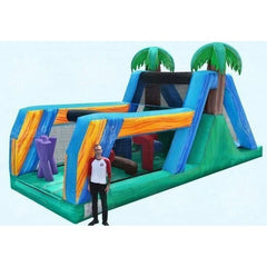 15'H 32 Tropical Bounce House Obstacle by Magic Jump
