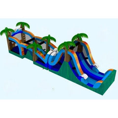 50'H Tropical Obstacle Course Wet or Dry by Magic Jump
