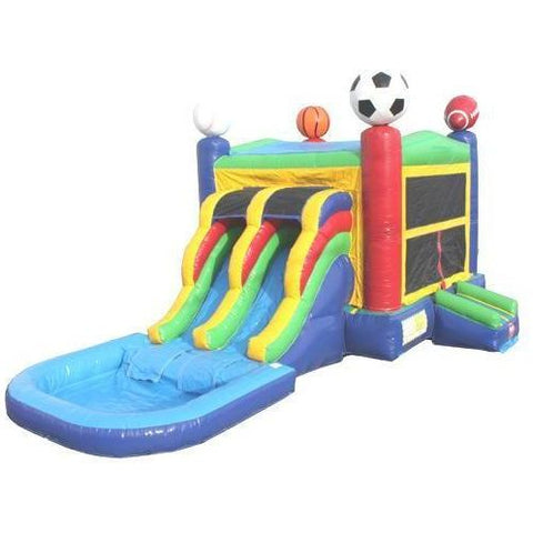 Moonwalk USA Obstacle Course Included 2-LANE SPORTS COMBO W/ POOL by MoonWalk USA C-186 2-LANE SPORTS COMBO W/ POOL by MoonWalk USA from My Bounce House For Sale