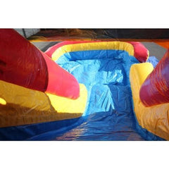 12'H Red Dual Lane Slide Wet N Dry Obstacle Course Piece by MoonWalk USA