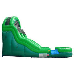 18'H Bubble Bump Slide Wet N Dry (Green) by MoonWalk USA