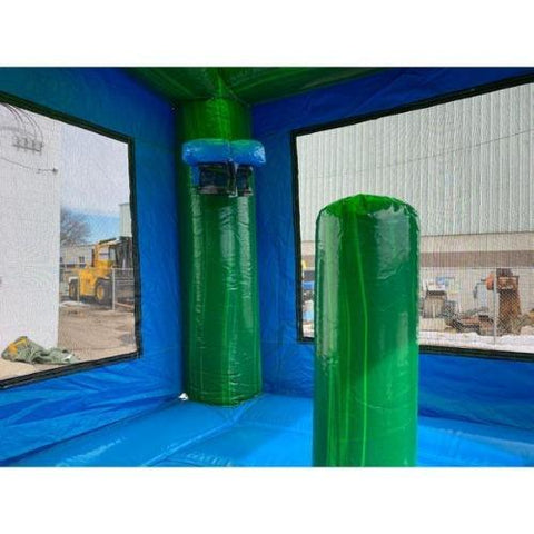 Moonwalk USA Obstacle Course 13' H 2-LANE GREEN COMBO WET N DRY by MoonWalk USA