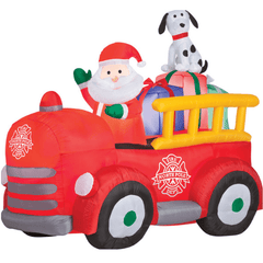 Morris Costumes Inflatable Party Decorations Airblown Santa Driving Fire Truck by Gemmy Inflatables 781880289258 823430 Airblown Santa Driving Fire Truck by Gemmy Inflatables SKU# 823430   