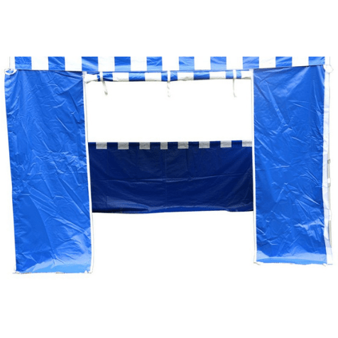 Party Tents Direct Canopies & Gazebos 10' x 10' 50mm Speedy Pop-up Carnival Tent - Blue White Striped by Party Tents 754972372244 7169