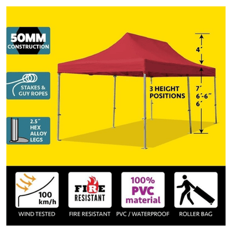 Party Tents Direct Canopies & Gazebos 10' x 20' Red 50mm Speedy Pop-up Party Tent by Party Tents 754972337663 4577 10' x 20' Red 50mm Speedy Pop-up Party Tent by Party Tents SKU# 4577