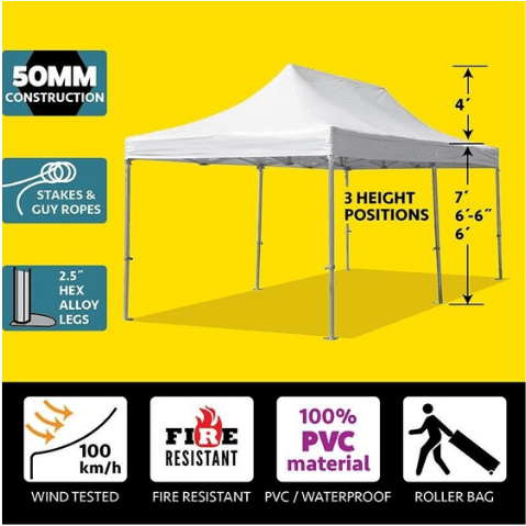 Party Tents Direct Canopies & Gazebos 10' x 20' White 50mm Speedy Pop-up Party Tent by Party Tents 754972358910 4581 10' x 20' White 50mm Speedy Pop-up Party Tent by Party Tents SKU# 4581