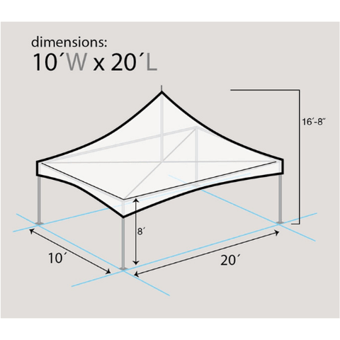 Party Tents Direct Canopies & Gazebos 10' x 20' White High Peak Frame Party Tent by Party Tents 754972308274 4116 10' x 20' White High Peak Frame Party Tent by Party Tents SKU# 4116