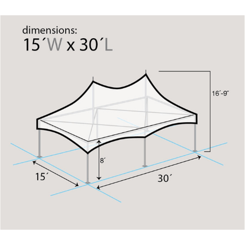 Party Tents Direct Canopies & Gazebos 15' x 30' White High Peak Frame Party Tent by Party Tents 754972367042 7038 15' x 30' White High Peak Frame Party Tent by Party Tents SKU# 7038