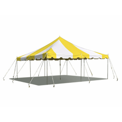 Party Tents Direct Canopies & Gazebos 20' x 20' Yellow & White Weekender Standard Canopy Pole Tent by Party Tents 754972316392 3926 20' x 20' Yellow & White Weekender Standard Canopy Pole Tent SKU# 3926