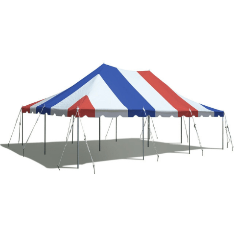 Party Tents Direct Canopies & Gazebos 20' x 30' Red, White and Blue Premium Canopy Pole Party Tent by Party Tents 754972372862 7402 20' x 30' Red, White and Blue Premium Canopy Pole Party Tent SKU# 7402