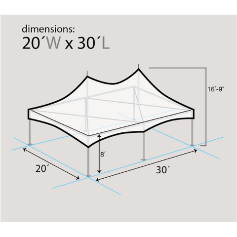Party Tents Direct Canopies & Gazebos 20' x 30' White High Peak Frame Party Tent by Party Tents 754972308304 4118 20' x 30' White High Peak Frame Party Tent by Party Tents SKU# 4118