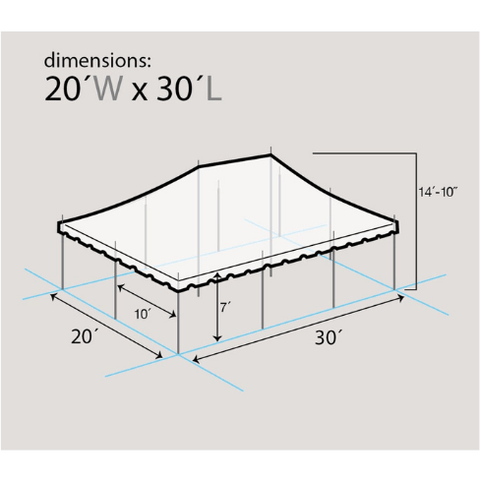Party Tents Direct Canopies & Gazebos 20' x 30' White Premium Canopy Pole Party Tent by Party Tents 754972307406 3699 20' x 30' White Premium Canopy Pole Party Tent by Party Tents SKU 3699