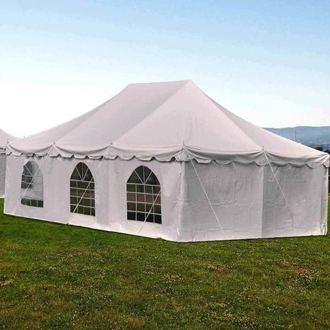 Party Tents Direct Canopies & Gazebos 20' x 30' White Weekender Standard Canopy Pole Tent with Standard Sidewall Kit by Party Tents 654-SW 20' x 30' White Weekender Standard Canopy Pole Tent with Standard Sidewall Kit by Party Tents by Party Tents