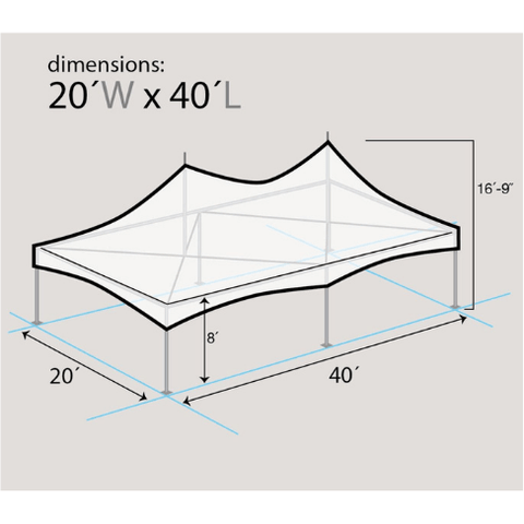 Party Tents Direct Canopies & Gazebos 20' x 40' White High Peak Frame Party Tent by Party Tents 754972308311 4119 20' x 40' White High Peak Frame Party Tent by Party Tents SKU# 4119