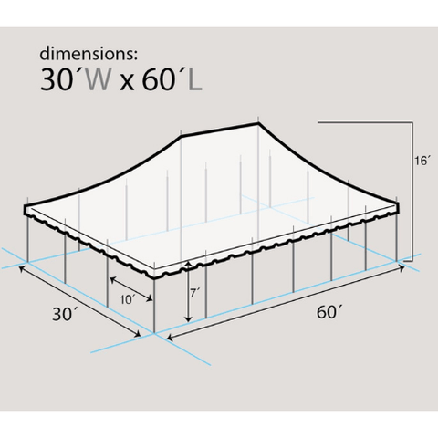 Party Tents Direct Canopies & Gazebos 30' x 60' Premium Sectional Canopy Pole Party Tent - White by Party Tents 30' x 45' Single Tube West Coast Frame Party Tent, Sectional SKU# 4927