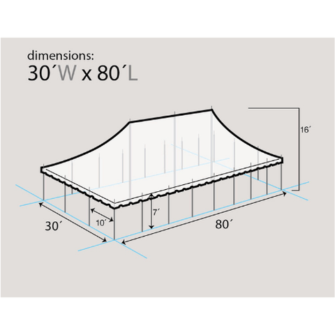 Party Tents Direct Canopies & Gazebos 30' x 80' Premium Sectional Canopy Pole Party Tent - White by Party Tents 754972296199 3750 30' x 80' Premium Sectional Canopy Pole Party Tent - White Party Tents