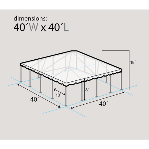 Party Tents Direct Canopies & Gazebos 40' x 40' Single Tube West Coast Frame Party Tent, Sectional by Party Tents 754972363402 4931 40' x 40' Single Tube West Coast Frame Party Tent, Sectional SKU# 4931