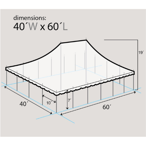 Party Tents Direct Canopies & Gazebos 40' x 60' Premium Sectional Canopy Pole Party Tent - White by Party Tents 754972307550 3760 40' x 60' Premium Sectional Canopy Pole Party Tent - White Party Tents