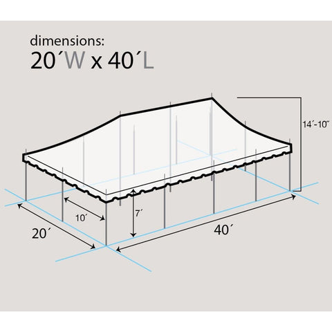 Party Tents Direct Canopies & Gazebos ***DUP***20' x 40' Premium Canopy Pole Party Tent - Custom by Party Tents