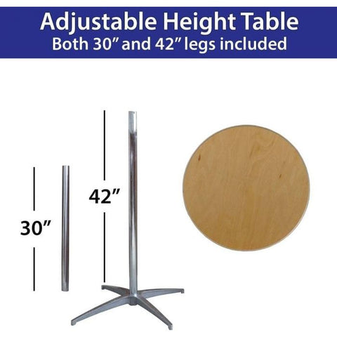 Party Tents Direct Folding Chairs & Stools 30" 2 pack Round Adjustable Height Cocktail Bistro Table by Party Tents 754972313858 3263 30" 2 pack Round Adjustable Height Cocktail Bistro Table Party Tents