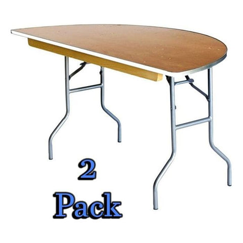 Party Tents Direct Folding Chairs & Stools 60" 2 Pack Half Round Wood Table by Party Tents 754972300490 3414 60" 2 Pack Half Round Wood Table by Party Tents SKU#3414