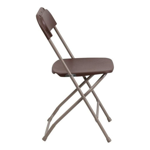 Party Tents Direct Folding Chairs & Stools Brown Plastic Folding Chairs by Party Tents 754972308021 101-Party Tents Brown Plastic Folding Chairs by Party Tents SKU# 101