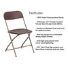 Image of Party Tents Direct Folding Chairs & Stools Brown Plastic Folding Chairs by Party Tents 754972308021 101-Party Tents Brown Plastic Folding Chairs by Party Tents SKU# 101