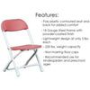 Image of Party Tents Direct Folding Chairs & Stools Kids Red Plastic Folding Chairs by Party Tents 754972297790 105 Kids Red Plastic Folding Chairs by Party Tents SKU# 105