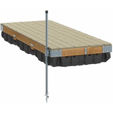 PlayStar Docking & Anchoring 4'x10' Pre-Built Commercial Grade Floating Dock with Wood Frame & Resin Top by Playstar 781880227687 PS 20053 4'x10' Pre-Built Commercial Grade Floating Dock Wood Frame Resin Top