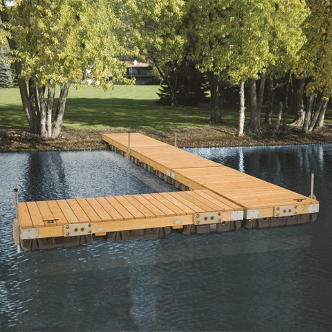 PlayStar Docking & Anchoring 4'x10' Pre-Built Commercial Grade Floating Dock with Wood Frame & Top by Playstar 781880227656 PS 20056 4'x10' Pre-Built Commercial Grade Floating Dock Wood Frame Top