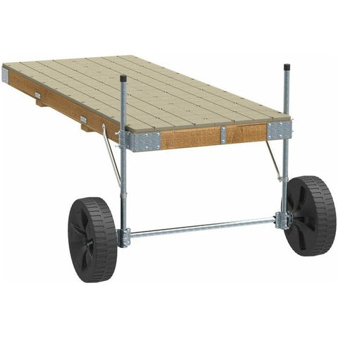 PlayStar Docking & Anchoring 4'x10' Pre-Built Commercial Grade Roll In Dock with Wood Frame & Resin Top by Playstar 781880227694 PS 20052 4'x10' Pre-Built Commercial Grade Roll Dock Wood Frame Resin Top